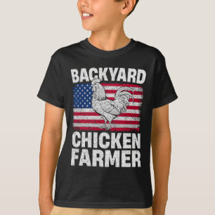 Ckyard Chicken Farmer Usa Flag Patriotic 4th Of Ju T-Shirt