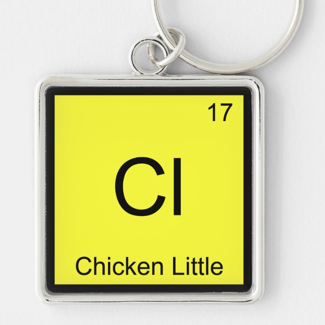 Cl - Chicken Little Funny Chemistry Element Symbol Key Ring (Front)
