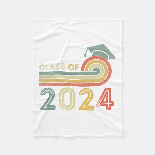 Cl Of 2024 Graduation Senior 2024  Fleece Blanket (Front)