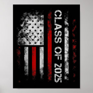 Cl Of 2025 American Flag Usa Graduation For Him Se Poster