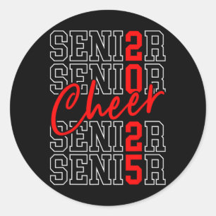 Cl Of 2025 Cheer Graduation Cl Of 2025 Senior 25 Classic Round Sticker
