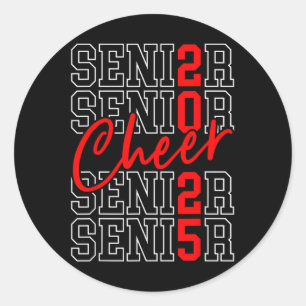 Cl Of 2025 Cheer Graduation Cl Of 2025 Senior 25  Classic Round Sticker