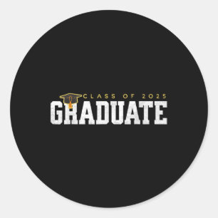 Cl Of 2025 Funny Graduation Seniors High School Gr Classic Round Sticker