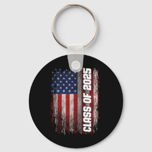 Cl Of 2025 Funny Senior 2025 Usa American Flag Key Ring