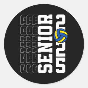 Cl Of 2025 Graduation Senior Volleyll Player Boys Classic Round Sticker