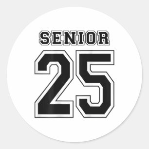 Cl Of 2025 High School Senior 25 On Byck Graduatio Classic Round Sticker