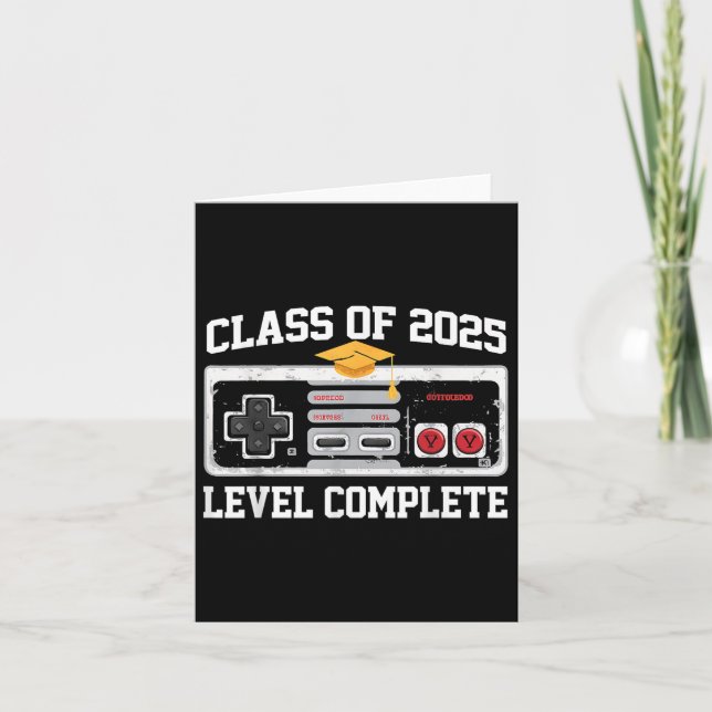 Cl Of 2025 Level Complete Video Gamer Senior Gradu Card (Front)