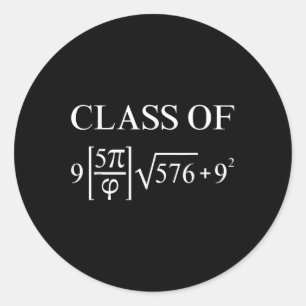 Cl Of 2025 Math Equation Geek Graduation Teacher N Classic Round Sticker