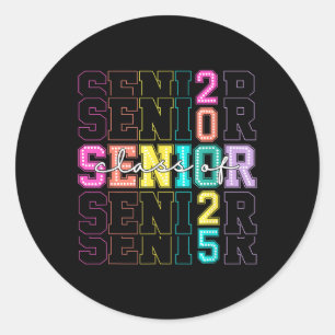 Cl Of 2025 Senior 2025 Graduation Funny Mens Women Classic Round Sticker