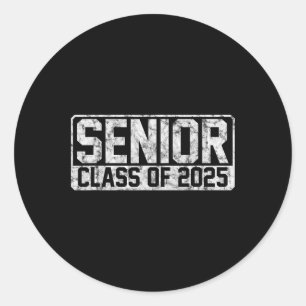 Cl Of 2025 Senior 2025 Senior Graduation Back To S Classic Round Sticker