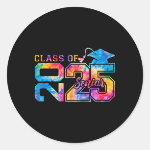 Cl Of 2025 Senior 2025 Tie Dye Graduate Boys Girls Classic Round Sticker
