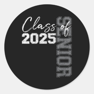 Cl Of 2025 Senior 25 High School Graduation Party Classic Round Sticker