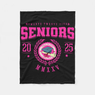 Cl Of 2025 Senior Back To School Graduation Girls Fleece Blanket