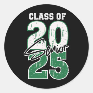 Cl Of 2025 Senior - Graduation 2025 Green Classic Round Sticker