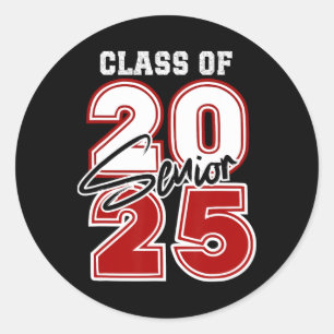 Cl Of 2025 Senior - Graduation 2025 Red Classic Round Sticker