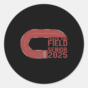 Cl Of 2025 Senior Graduation Track And Field Ck Sc Classic Round Sticker