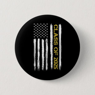 Cl Of 2025 Senior Patriotic American Flag Graduati 6 Cm Round Badge