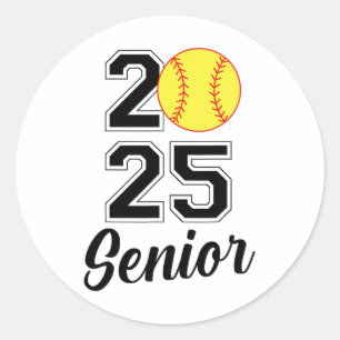 Cl Of 2025 Softbyll Senior Graduation Graduate Wom Classic Round Sticker