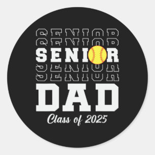 Cl Of 2025 Softll Dad Senior Graduation Graduate M Classic Round Sticker