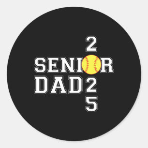 Cl Of 2025 Softll Dad Senior Graduation Graduate M Classic Round Sticker