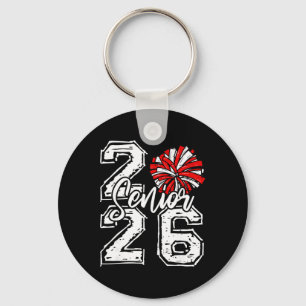 Cl Of 2026 Cheer Senior 2026 Red Pom Pom Cheerlead Key Ring