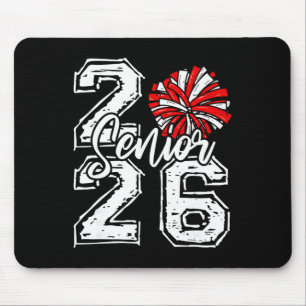 Cl Of 2026 Cheer Senior 2026 Red Pom Pom Cheerlead Mouse Mat