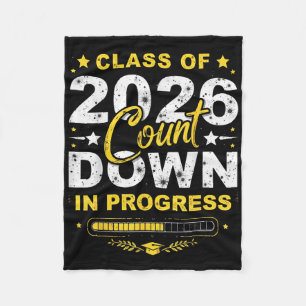 Cl Of 2026 Count Down Graduation Fun First Day Of Fleece Blanket