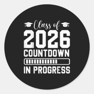 Cl Of 2026 Countdown In Progress Senior Graduate  Classic Round Sticker