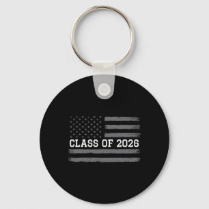 Cl Of 2026 Graduation American Flag Distressed Gra Key Ring