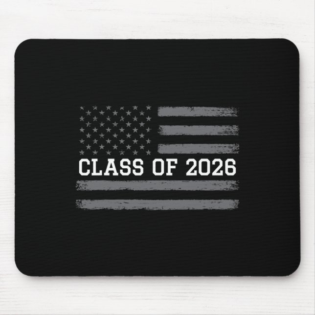 Cl Of 2026 Graduation American Flag Distressed Gra Mouse Mat (Front)