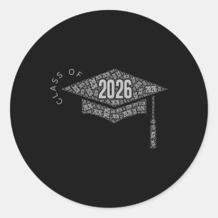 Cl Of 2026 Graduation Cap Classic Round Sticker