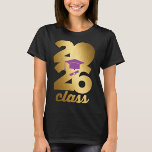 Cl Of 2026 Graduation Golden Numbers Cap Diploma  T-Shirt