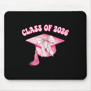 Cl Of 2026 Pink Coquette Bow Cap Senior 2026 Gradu Mouse Mat