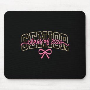 Cl Of 2026 Pink Coquette Bow Cap Senior 2026 Gradu Mouse Mat