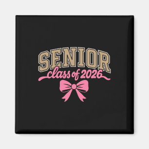 Cl Of 2026 Pink Coquette Bow Senior Graduation Magnet