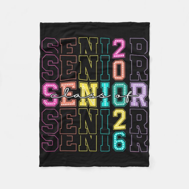 Cl Of 2026 Senior 2026 Back To School 2026 Graduat Fleece Blanket (Front)