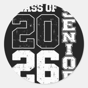 Cl Of 2026 Senior 2026 Graduation Last Day Of Scho Classic Round Sticker