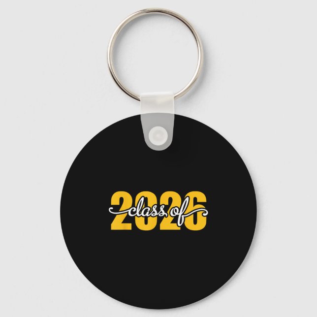 Cl Of 2026 Senior 26 High School Graduation Black  Key Ring (Front)
