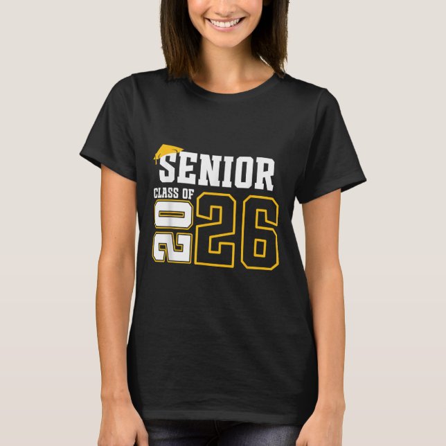 Cl Of 2026 Senior 26 High School Graduation Black  T-Shirt (Front)
