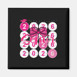 Cl Of 2026 Senior Coquette Pink Bow Graduation Fam Magnet