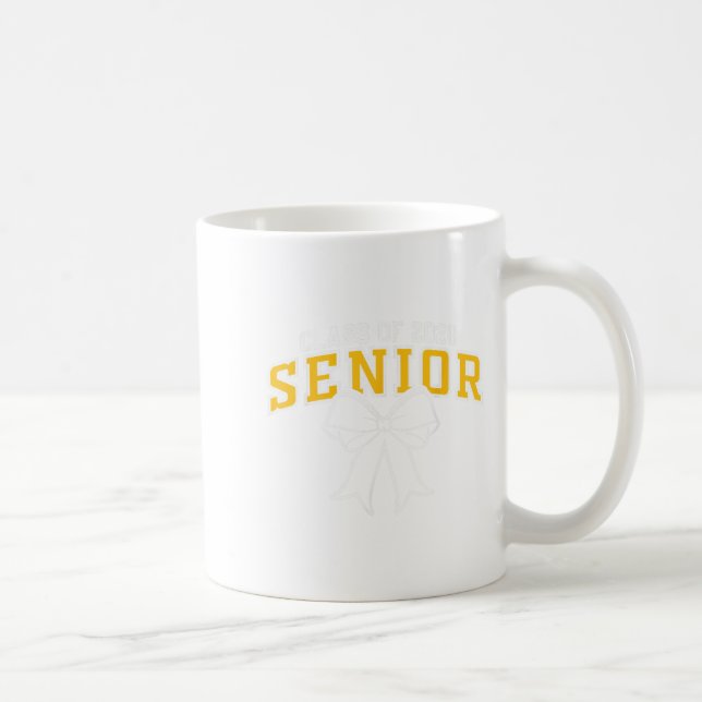 Cl Of 2026 Senior Graduation Black Gold Coquette B Coffee Mug (Right)