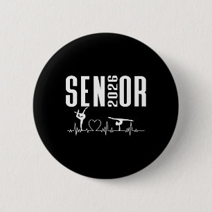 Cl Of 2026 Senior Gymnastics Themed Gymnast Heartb 6 Cm Round Badge