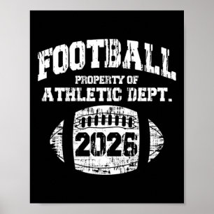 Cl Of 2026 Senior High School Football College Gra Poster
