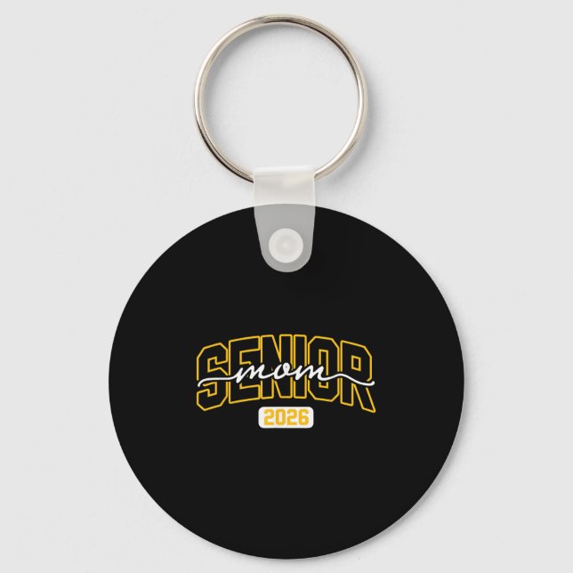 Cl Of 2026 Senior Mum High School Graduation Black Key Ring (Front)