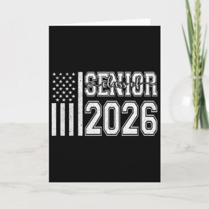 Cl Of 2026 Senior Year 2026 American Flag Graduati Card