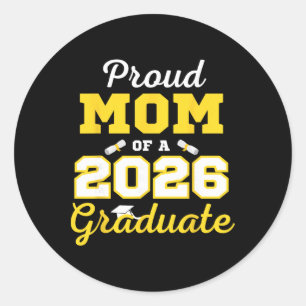 Cl Of 2026 Shirt Proud Mum Of A 2026 Graduate Classic Round Sticker