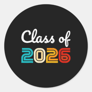 Cl Of 2026 Tee Vintage Graduation School Future Gr Classic Round Sticker