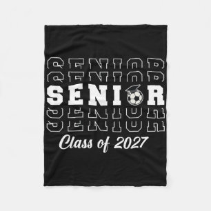 Cl Of 2027 Senior Soccer Mens Women Fleece Blanket