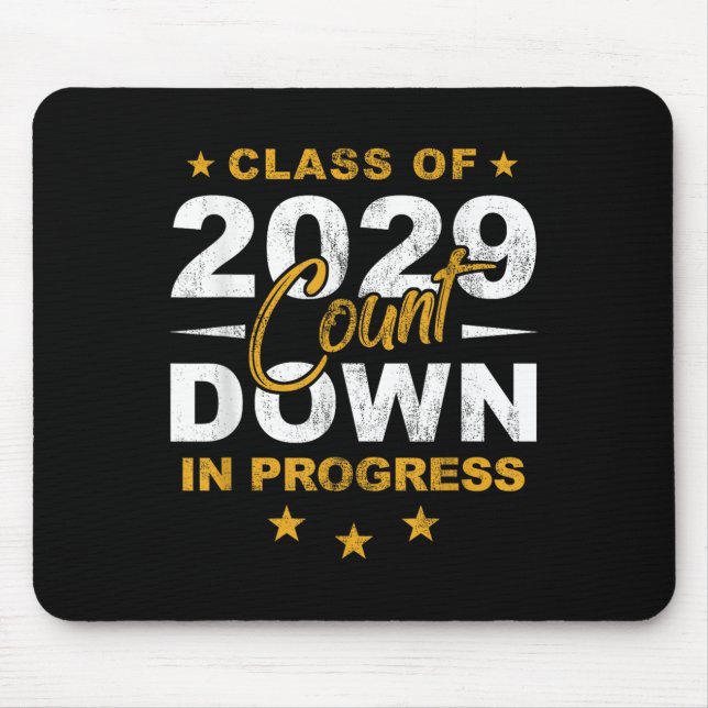 Cl Of 2029 Count Down Graduating Fun First Day 8th Mouse Mat (Front)