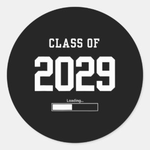 Cl Of 2029 Freshman Future Senior High School Coll Classic Round Sticker